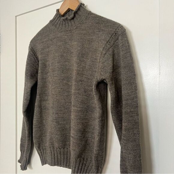 Alexa Chung for AG Sweater Womens Size Small Brown Knit Mock Neck 100% Wool - Picture 4 of 13